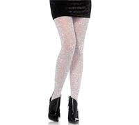 Collant Sexy Leg Avenue Donna Nylon Con Glitter Argento 34/36/38 #AC961
