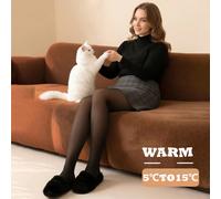 Collant spessi, caldi e confortevoli, collant termici invernali da donna con fodera, collant elasticizzati in vita, sexy e semi-trasparenti, biancheria intima da 220g S/M [Adatto per 40-70 kg],L/XL[Ad