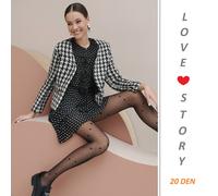 Collant trasparente di qualità Conte Love Story 20 den calze nere a pois