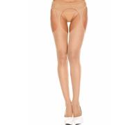 Collant Velati Finta Giarrettiera NERO NUDO BEIGE BIANCO ROSSO APERTI S M L XL