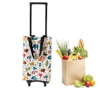 Collapsibble shopping trolley - Folding trolleies for supermarkets | Lightweight transport trolley with rolling wheels for use in the home, travel, or student dormitory