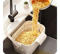 Collapsible Faucet-Hanging Kitchen Sink Strainer Basket - Over Sink Drain Basket, Space Saving Colander & Food Strainer for Washing Fruits and Vegetables (White)