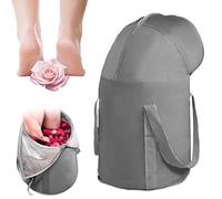 Collapsible Foot Soaking Tub, Collapsible Foot Bath Basin for Soaking Feet, Foldable Foot Bath Soaking Bag with Knee Cover, Portable Foots Bath Tub, Long Lasting Insulation (Gray)