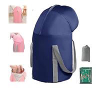 Collapsible Foot Soaking Tub, Foldable Foot Bath Soaking Bag with Knee Cover,Multifunctional Portable Over Knee Spa Bucket for Camping and Outdoor Travel (Navy Blue)