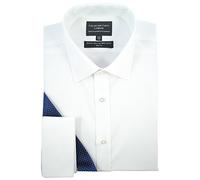 COLLAR AND CUFFS LONDON Ultimate NonIron 100% puro cotone Premium Vestibilità garantita Tessuto twill Slim Fit Doppio polsino o singolo Manica lunga Camicia da uomo bianca Modello