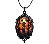 Collar con Colgante Gótico Vintage de Halloween - Joyería de Aleación para | Cadena có de aproximadamente 17.72 pulgadas (45 cm) fabricada en aleación duradera con diseño retro de brujas y murciélag