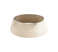 Collar Para Árbol De Navidad - Aro Envolvente Tejido Rústico, Cubierta Para Soporte De Árbol De Navidad Con Borde Romboidal En Color Crema, Faldones De Árbols | Para Hogar Invierno Interior Y Festival