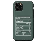Collard Greens Valori nutrizionali Macro Diagramma Design dell'etichetta Custodia per iPhone 11 Pro