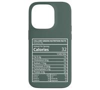 Collard Greens Valori nutrizionali Macro Diagramma Design dell'etichetta Custodia per iPhone 14 Pro