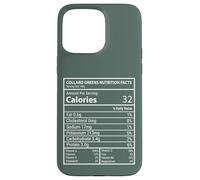 Collard Greens Valori nutrizionali Macro Diagramma Design dell'etichetta Custodia per iPhone 15 Pro Max