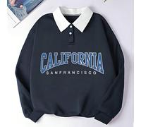 Collare a polo con elementi a lettera California San Francisco, per uomo, porte, esterni, tennis, golpe, stile preppy L,M,S,XL,XXLBlocchi di colore,LetterePoliestere