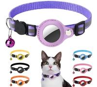 Collare anti-smarrimento universale per gatti e cani, design rifrangente per la notte, con campanellino, adatto per il tracker Airtag (tracker non incluso), collare regolabile, chiusura meccanica, des