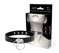 Collare BDSM in Pelle Vegana Coquette Chic Desire - Doppio Anello