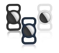 Collare Cane Airtag, 3 Pezzi Porta airtag Cane, Custodia Protettiva Resistente ai Graffi, per Cani e Gatti, con Chiusura a 360°, Custodie Protettive Airtag, Accessori per Animali Domestici