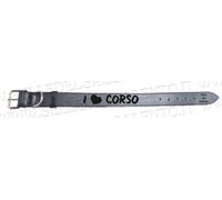 Collare cane artigianale cuoio Italy 60x4 Personalizzato i love corso