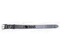 Collare cane artigianale cuoio Italy 60x4 Personalizzato i love dogs