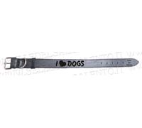 Collare cane artigianale cuoio Italy 70x4 Personalizzato i love dogs