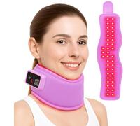 Collare cervicale per terapia con luce rossa, 660 nm rosso e 850 nm LED a infrarossi, riscaldato, per alleviare il dolore al collo e supporto, collare cervicale wireless regolabile per ufficio, guida