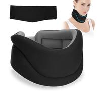 Collare Cervicale, Supporto Cervicale Regolabile per il Sonno, Allevia il Dolore al Collo e lo Stress Spinale Fornisce Supporto al Collo per Donne e Uomini (Nero, Collare Cervicale Profondità 8CM, L)