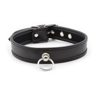 Collare con anellino in ecopelle, larghezza regolabile, elegante gotico punk per donna uomo