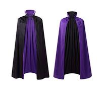 Collare con cappuccio reversibile mantello in maschera costume nero e rosso, nero e viola, 120 cm
