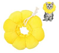 Collare con grazioso design a girasole, previene leccamenti e morsi, regolabile, adatto a gatti e cani di piccola taglia sotto i 15 kg, incl