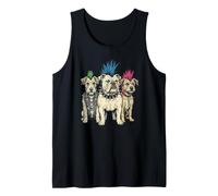 Collare con Tre Cani Punk Rock, Mohawk, Design a chiodo Canotta
