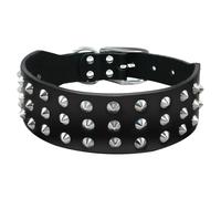 Collare cuoio cane Borchie taglia grande piccola Nero Pitbull Bulldog Rottweiler