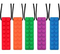 Collare da masticare, utilizzato per denti, autismo, ADHD, masticazione del movimento orale, realizzato in silicone per uso alimentare, prodotti sensibili sensoriali (5 pezzi)