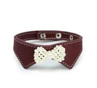 Collare decorativo in similpelle con perline modello Gentleman per cani Record