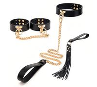 Collare di compressione Set di giocattoli erotici per adulti Collana nero-rossa Maschera per occhi Collare regolabile Kit erotico