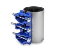 Collare di riparazione inox per tubi con 3 tiranti