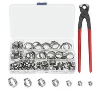 Collare di serraggio, kit assortimento di fascette stringitubo regolabili, con pinze per fascette Kit fascette per anelli per tubi in acciaio inossidabile -80 pezzi