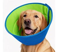 Collare elisabettiano per cani morbido, resistente allo sporco e lavabile, collare elisabettiano per cani di taglia piccola, grande e media, collare per il recupero dopo l'intervento chirurgico (blu