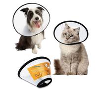 Collare Elisabettiano PVC 17-32cm Trasparente Anti-Morso Cani Gatti Small