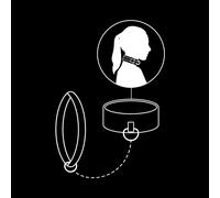 Collare Fetish submissive con catena nero