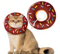 Collare Gatto, Puro Cotone Scamosciato Collare Gatto, 26cm, Simpatico Fiore Collare Protettivo Gatto, Leccatura Anti-morso, Ferita Recupero Guarigione(L)