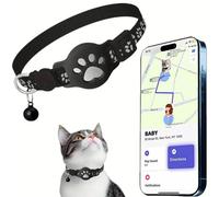 Collare GPS Cat Tracker, Collare GPS per gatto e cane, senza abbonamento e SIM, compatibile con iOS/Android/HarmonyOS, IPX5 resistente agli spruzzi (iOS, nero)