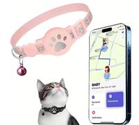 Collare GPS Cat Tracker, Collare GPS per gatto e cane, senza abbonamento e SIM, compatibile con iOS/Android/HarmonyOS, IPX5 resistente agli spruzzi (iOS, rosa)