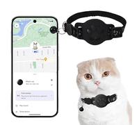 Collare Gps gatto, Gps Gatto Sin Canone Mensile, Localizzatore GPS per Gatto Funziona con goo- gle Find My (solo Android), non richiede SIM (Collare + localizzatore nero)