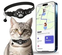 Collare Gps gatto, Gps per Gatti Senza SIM Senza Abbonamento, Localizzatore GPS per Gatto Funziona con apple Find My (solo IOS) (Collare + localizzatore bianco)