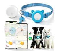 Collare GPS per Gatti & Cani, GPS per Cani Senza Abbonamento, Regolabile Localizzatore GPS Tracciamento Compatibile con iOS e Android, Riflesso Notturno Smart Tag