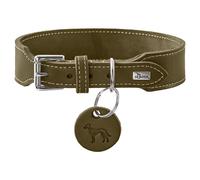 Collare Hunter Aalborg Extra Larghezza Oliva Per Cani - Pelle Morbida Resistente