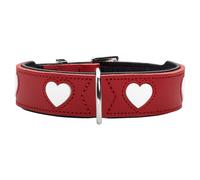 Collare Hunter Love Rosso/Nero Per Cani Grandi In Pelle Di Manzo