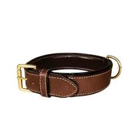 Collare in cuoio marrone con fibbia in metallo modello Haute Finition per cani C