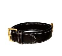 Collare in cuoio nero con fibbia in metallo modello Haute Finition per cani Croc