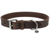 Collare in cuoio rustico 57-66 cm/30 mm marrone scuro