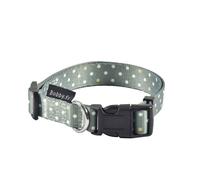 Collare in nylon verde decorazioni a pois bianchi modello Pretty per cani Croci
