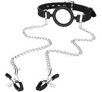 Collare in pelle O-rings Kit con Clip Donna Set per Roleplay