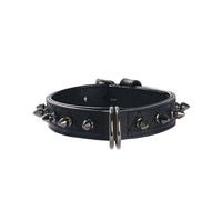 Collare in similpelle nero con borchiette metalliche Hercule Bobby per cani Croc